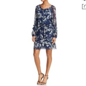 Parker - Nicole Floral Silk Print Dress Blu Rooted